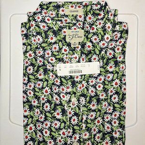 J Crew Short-sleeve Linin Shirt in Daisy Print